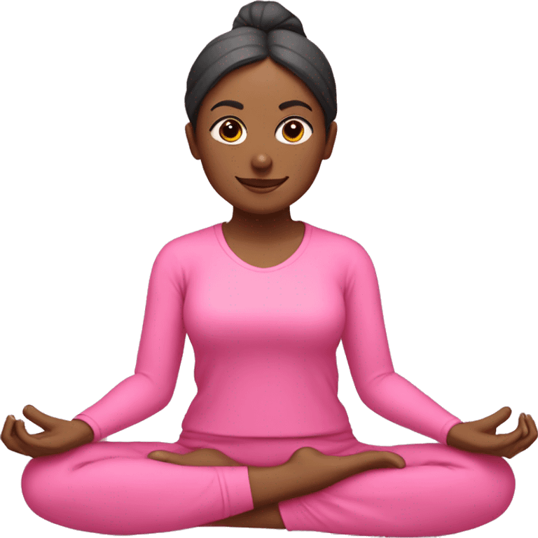 Yoga with pink clothes  emoji