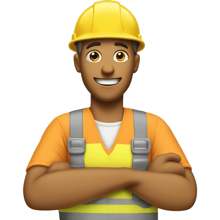 construction worker say thanks, two thumbs emoji