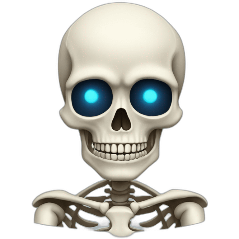 Skeleton Sans with Luminous blue left eye emoji