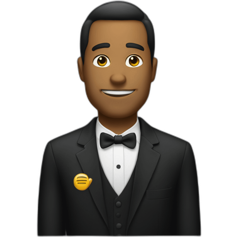 taxi driver in tuxedo with cj face emoji