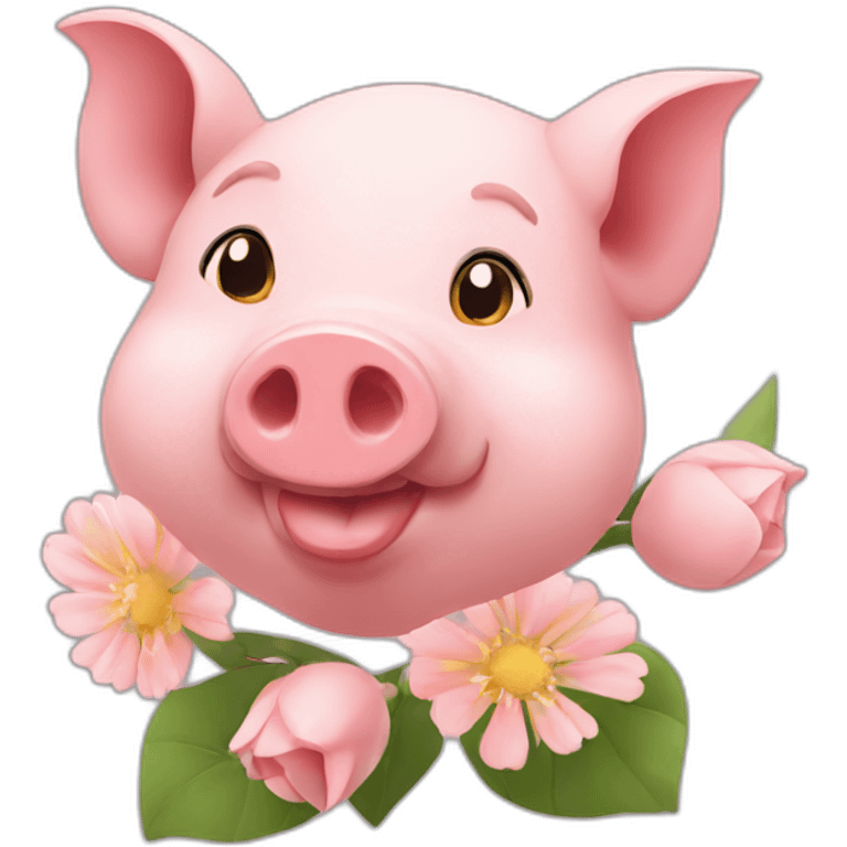 pig flower emoji