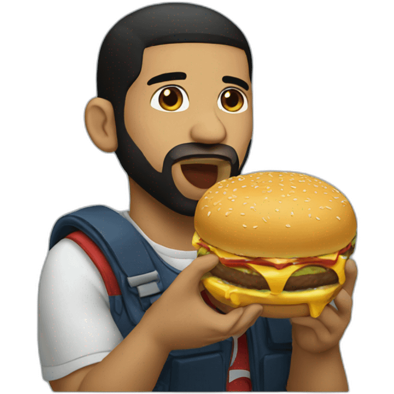 Drake eating a burger emoji