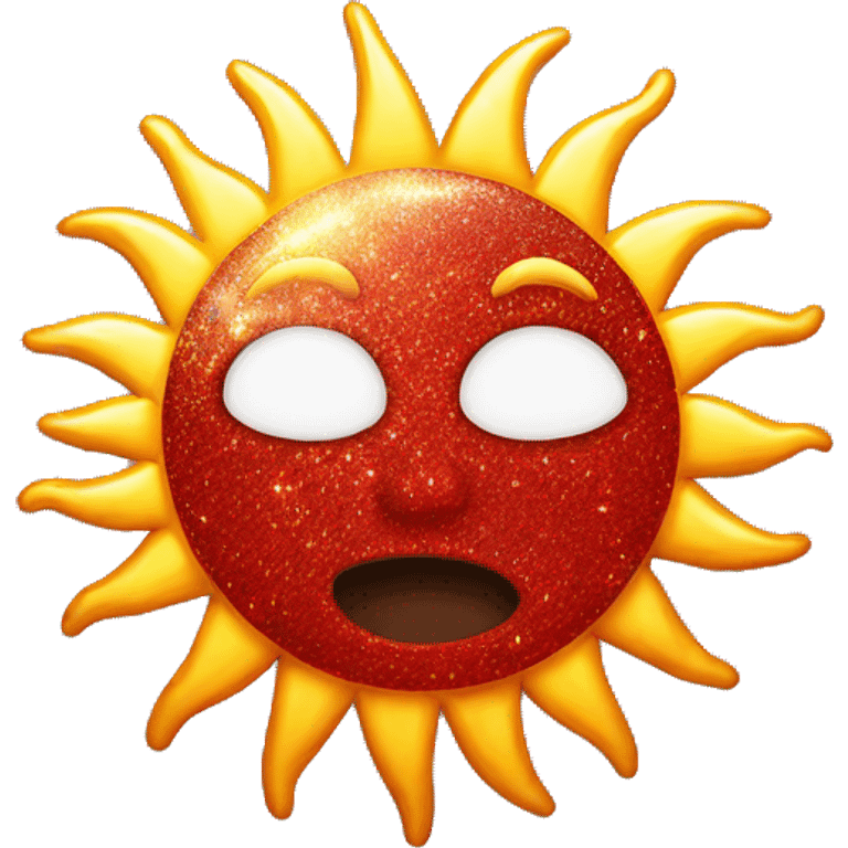 Sun with red glitter on it real chill emoji