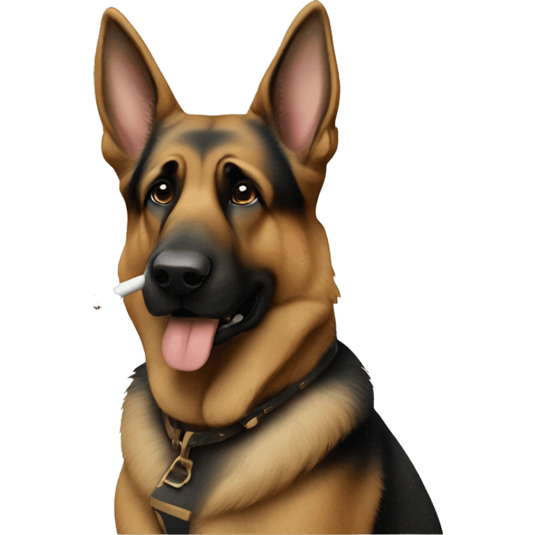 German shepherd smoking  emoji