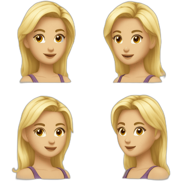 Blonďatá dívka s černým tričkem emoji