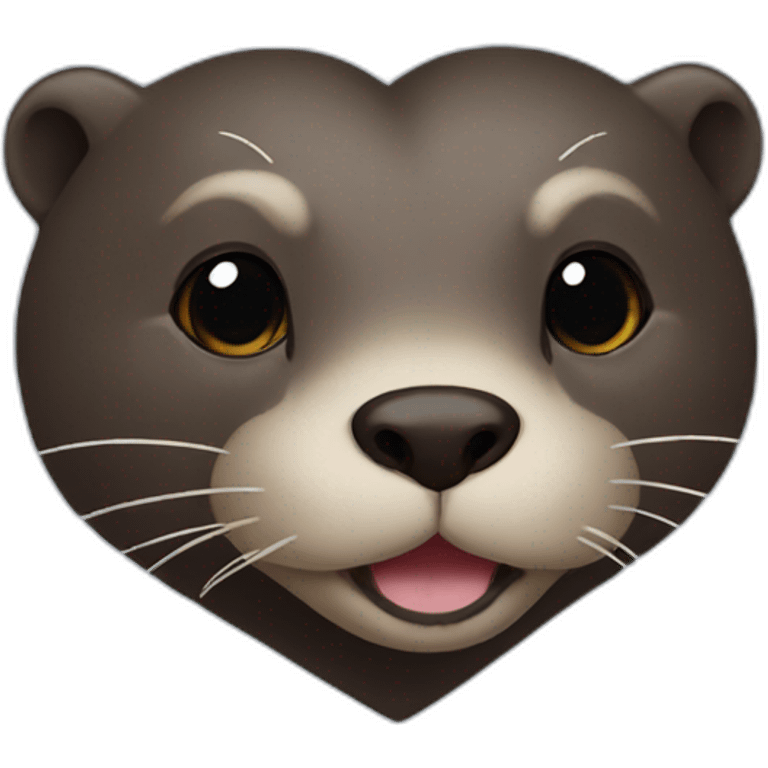 Otter black heart emoji