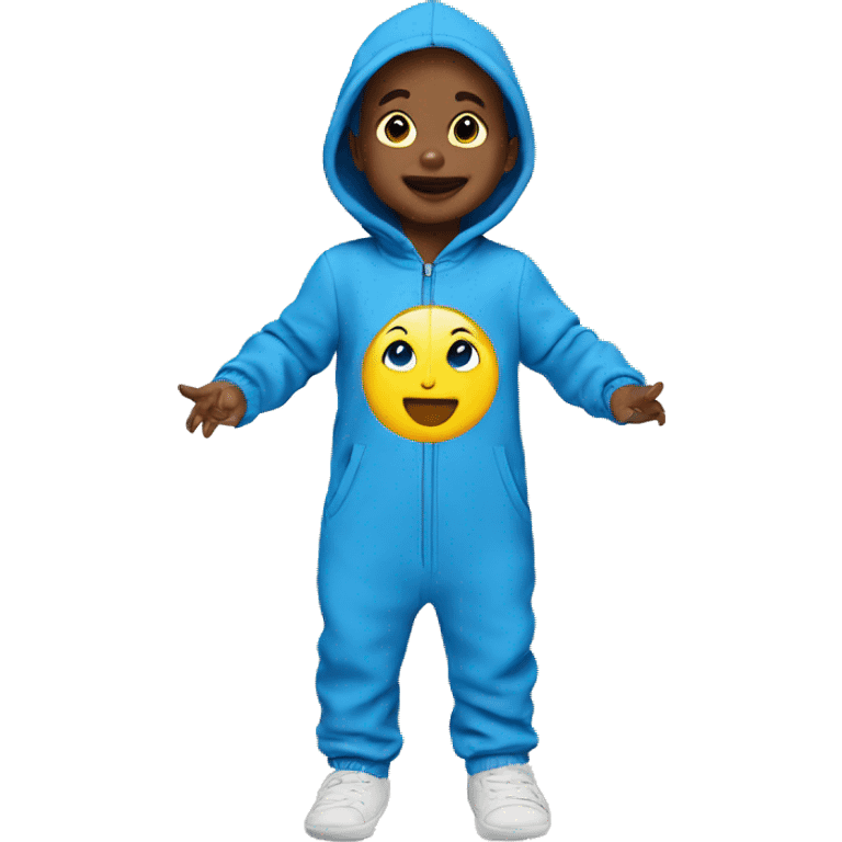 toddler jumpsuit blue emoji