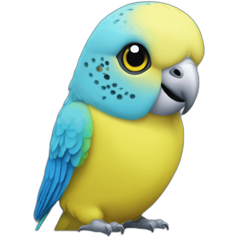 Blue and yellow budgie emoji