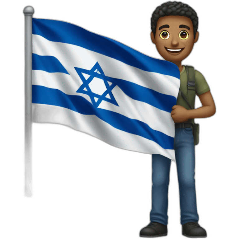 man holding Israël flag emoji