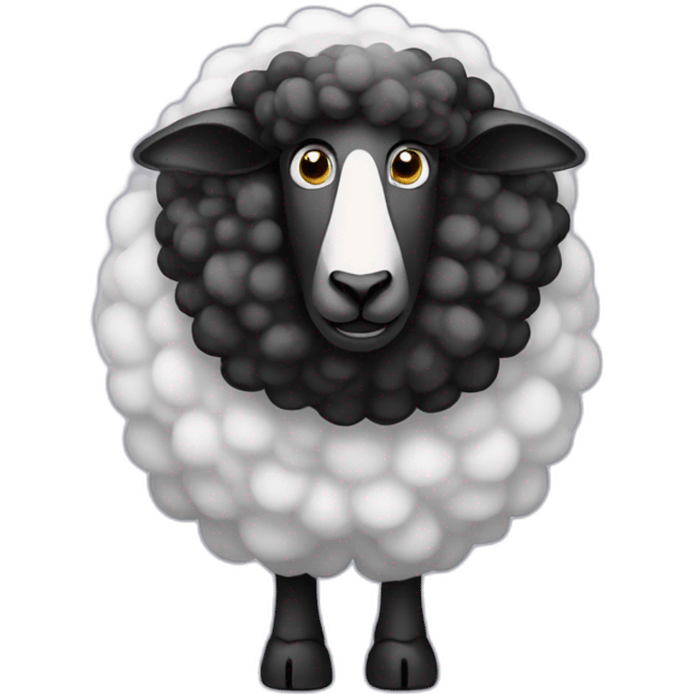 a black wooled sheep with a white face that is a scientist emoji