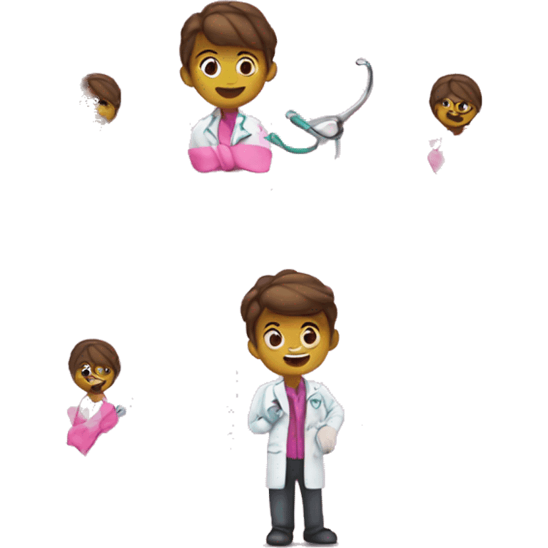 Pink ribbon cute dentist emoji