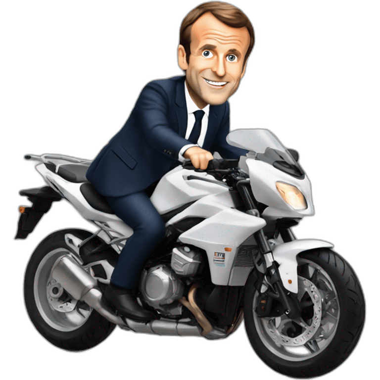 Emmanuel Macron sur moto emoji