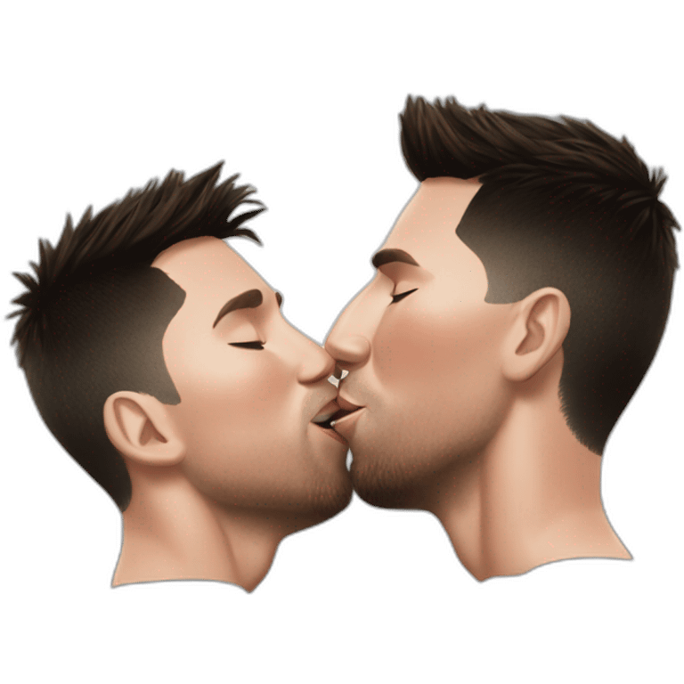 Messi kissing Ronaldo emoji