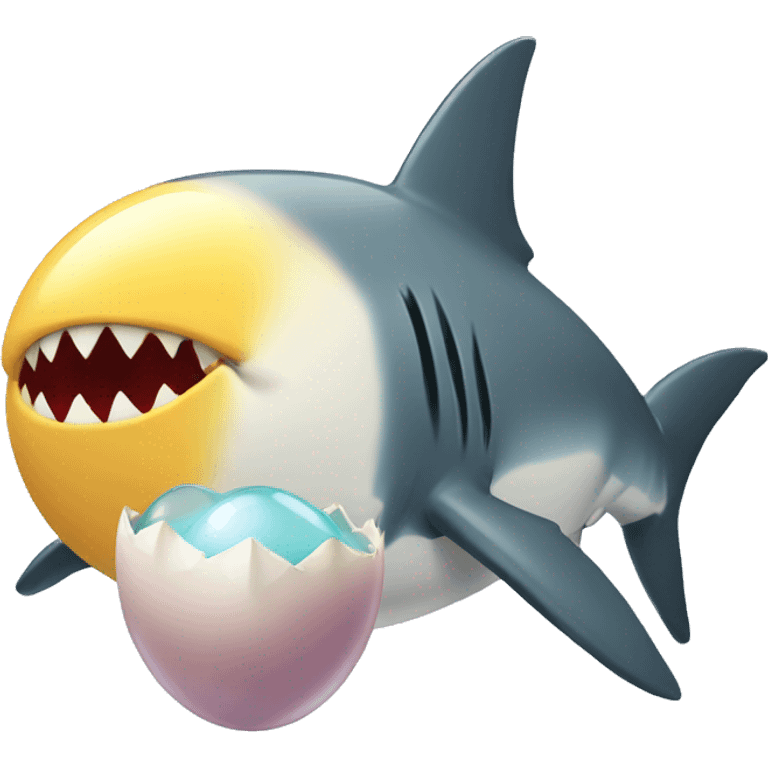 Shark with a egg emoji