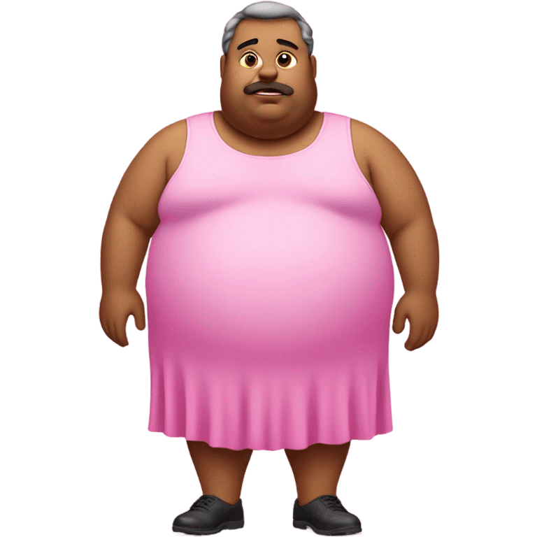 very obese man in a pink dress emoji