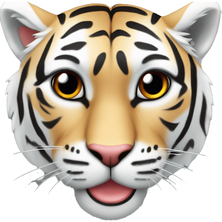 Tigre blanco con ojos de corazón  emoji