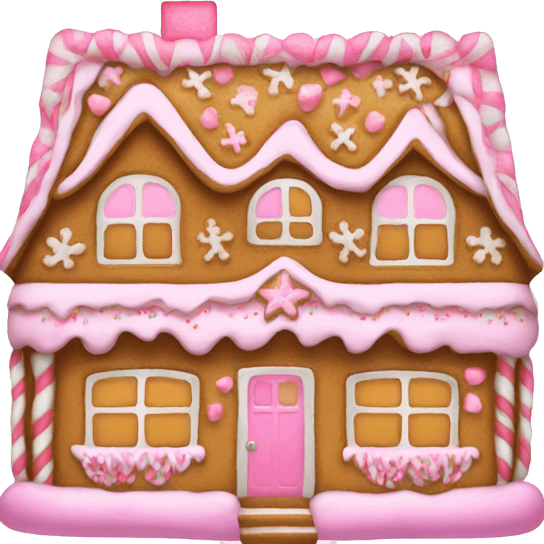 Gingerbread house pink emoji