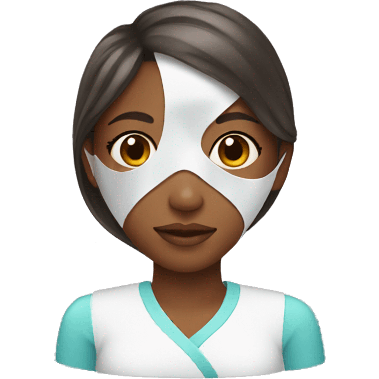 Girl with a skin care mask  emoji