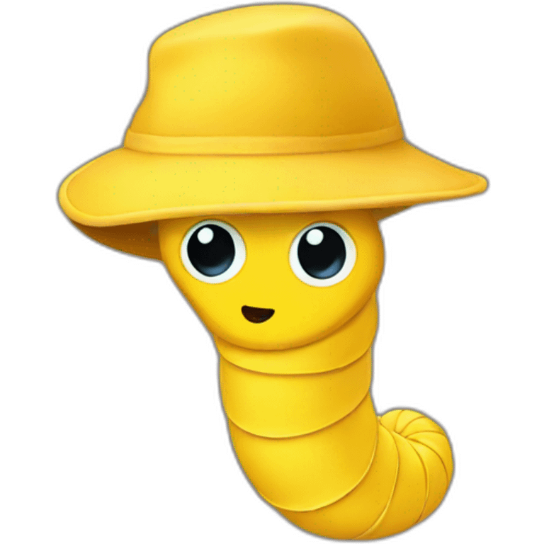 worm yellow hat emoji