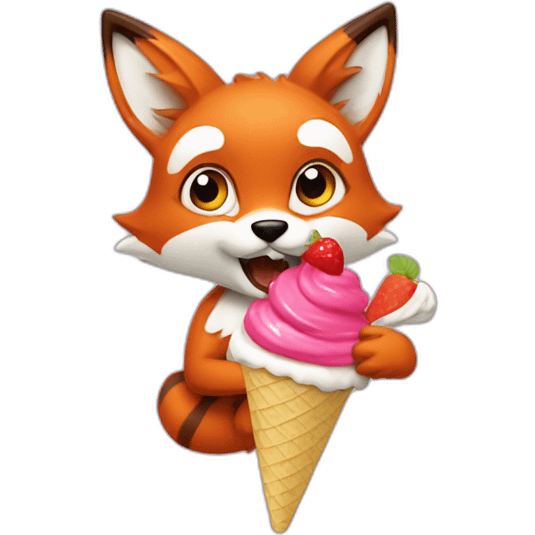 foxy comiendo un helado emoji