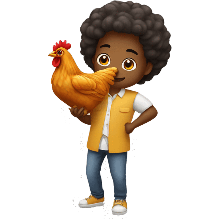 Africain qui mange du poulet frit emoji