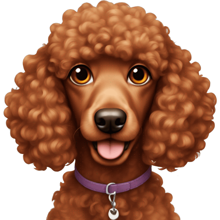 red colored poodle with brown eyes emoji