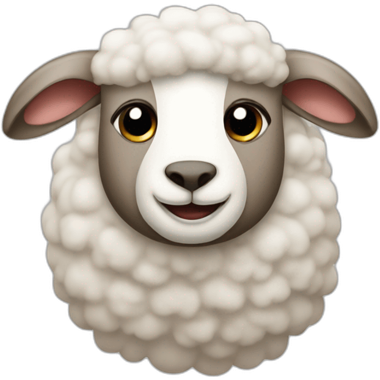 Sheep with rabbit ears instead of horns or sheep ears  emoji