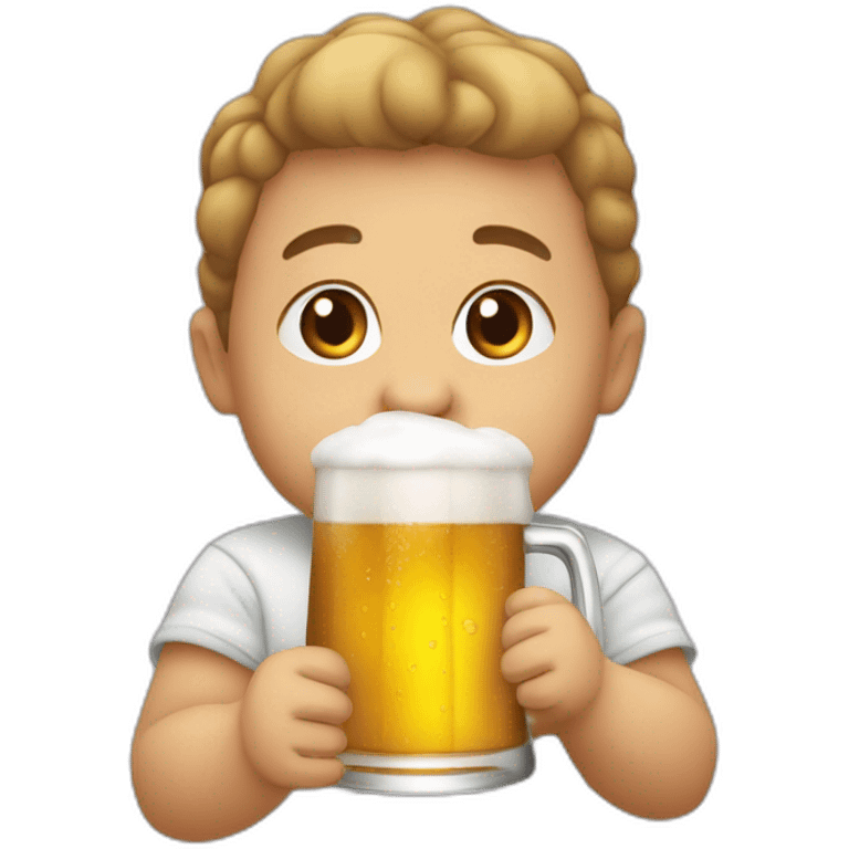 Un bébé qui boit une bière emoji