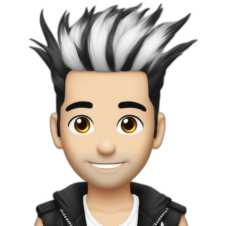 Bill Kaulitz skunk hair emoji