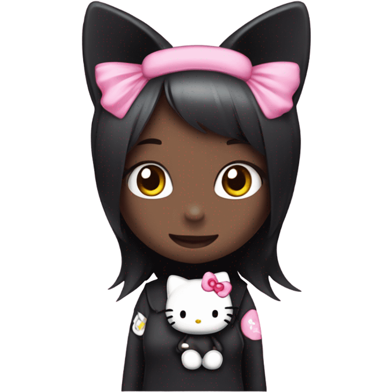 Hello kitty with kuromi emoji