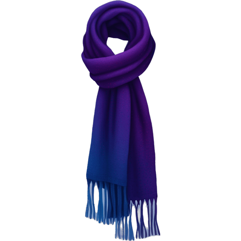 Realistic dark purple to dark blue ombre winter scarf isolated.  emoji