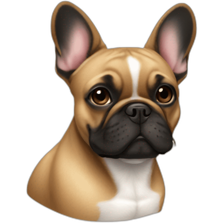 French bulldog light brown and black emoji