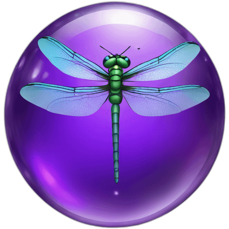 dragonfly inside a purple crystal orb emoji