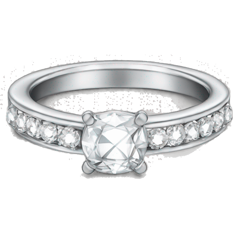 diamond ring with silver band emoji