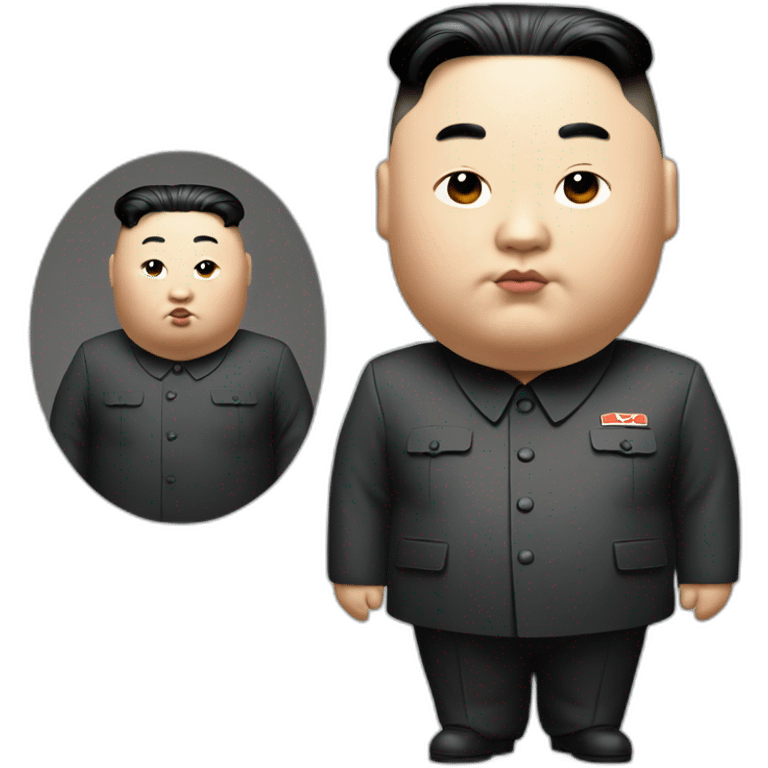 super fat Kim jong un and a white tick mark emoji