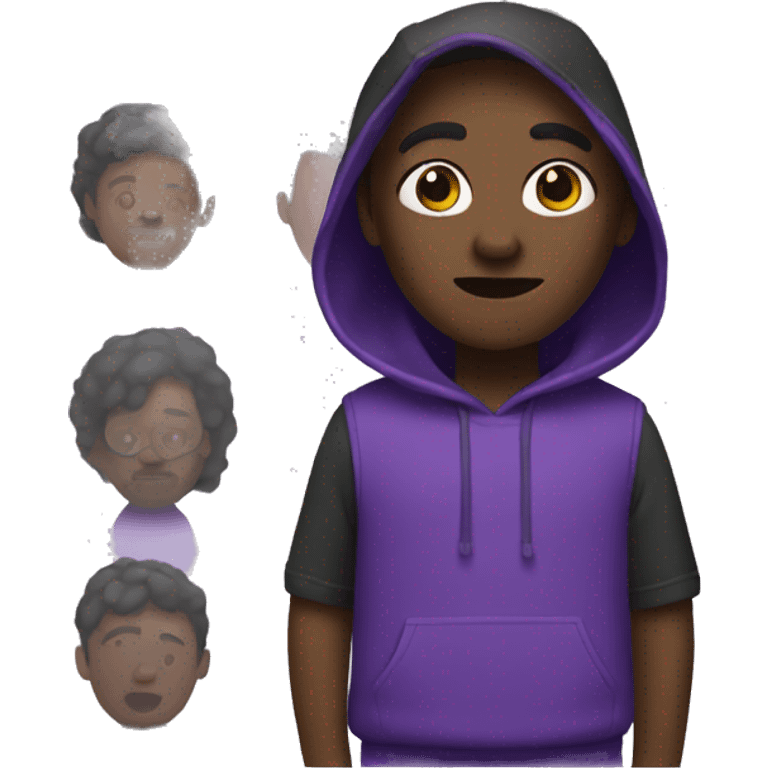 Black person with purple thing emoji