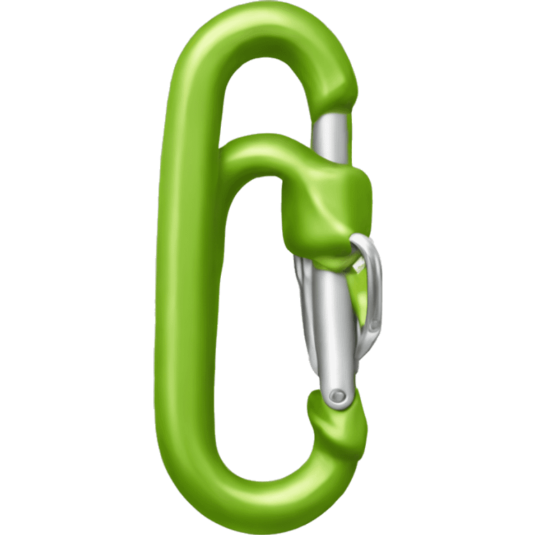 climbing carabiner realistic in pistachio color  emoji