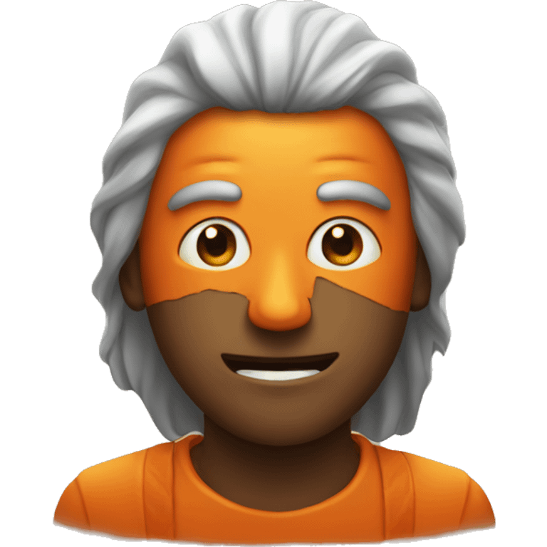 man wiht halloween pumpkin head  emoji