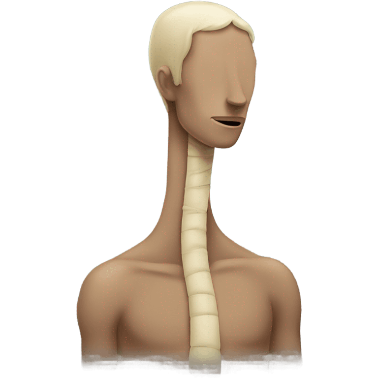 A person with a long neck and big back and neck bent emoji