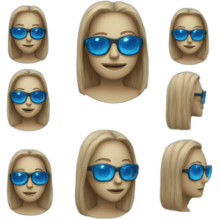 Alien with blue glasses emoji