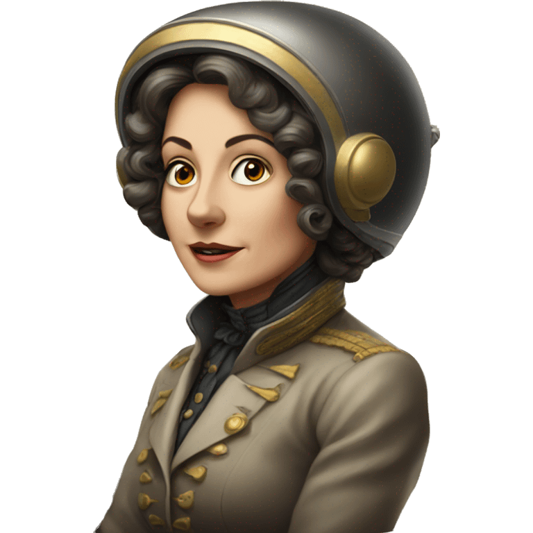 A Victorian woman piloting a spaceship emoji