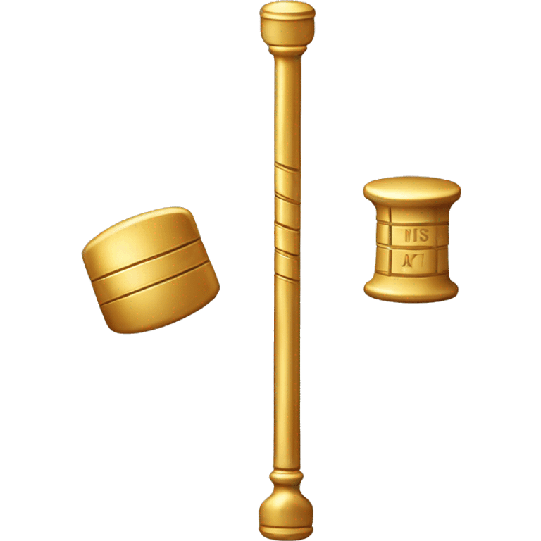 gold measuring stick  with gavel  emoji