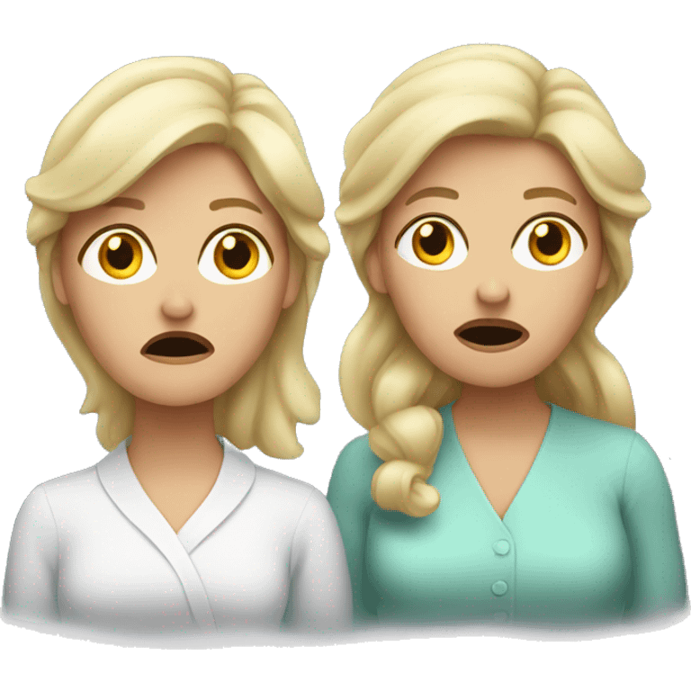 Three white women shocked emoji