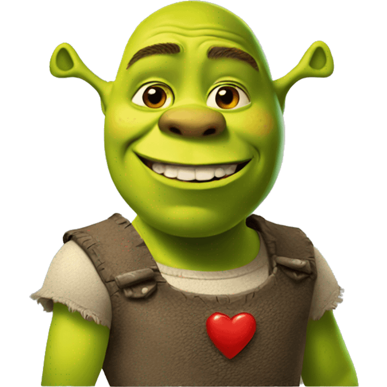 shrek shows a heart emoji