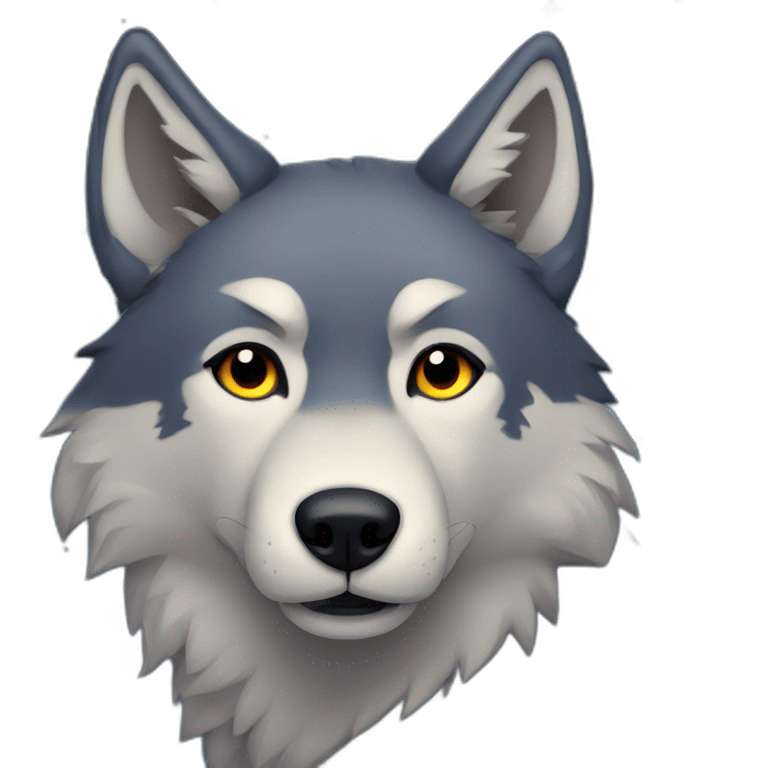 wolf with night sky as skin and star on forehead emoji