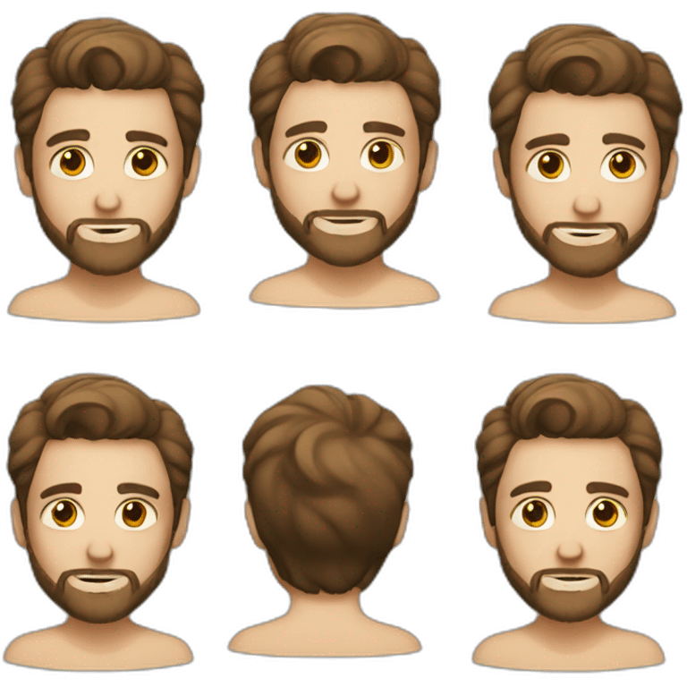 a young man with short brown hair and a beard emoji