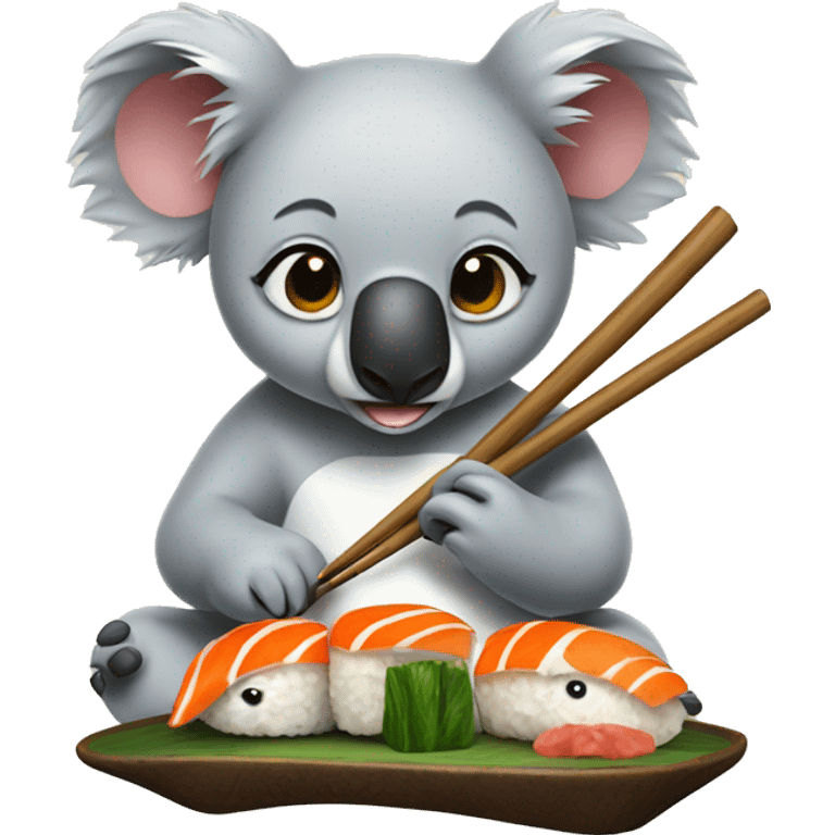 koala eating sushi emoji