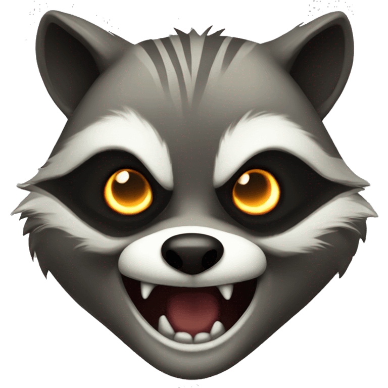 Glowing evil raccoon emoji