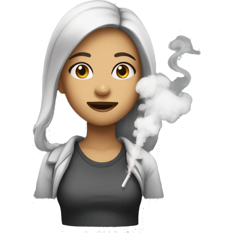 Girl with smoke emoji