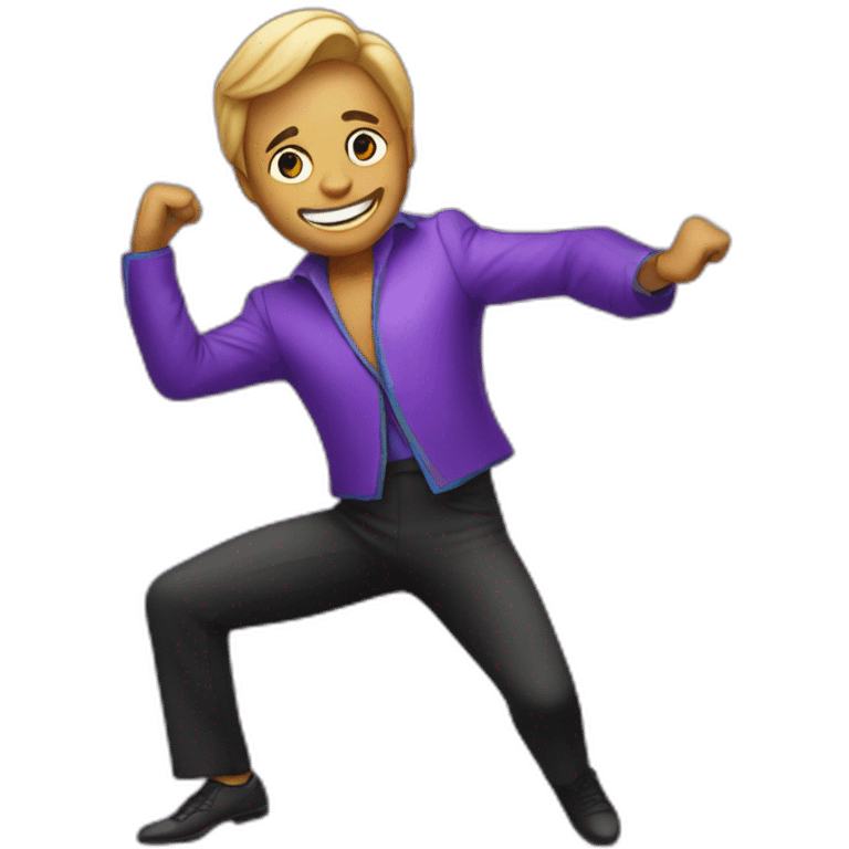 a man dancing with a disco costume emoji